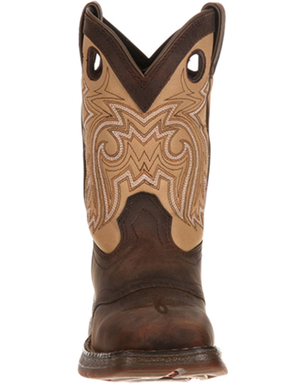 Image #4 - Durango Boys' Saddle Western Boots - Broad Square Toe, Brown, hi-res