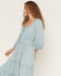 Image #2 - Wild Moss Women's Solid Jacquard Smocked Waist Midi Dress, Blue, hi-res