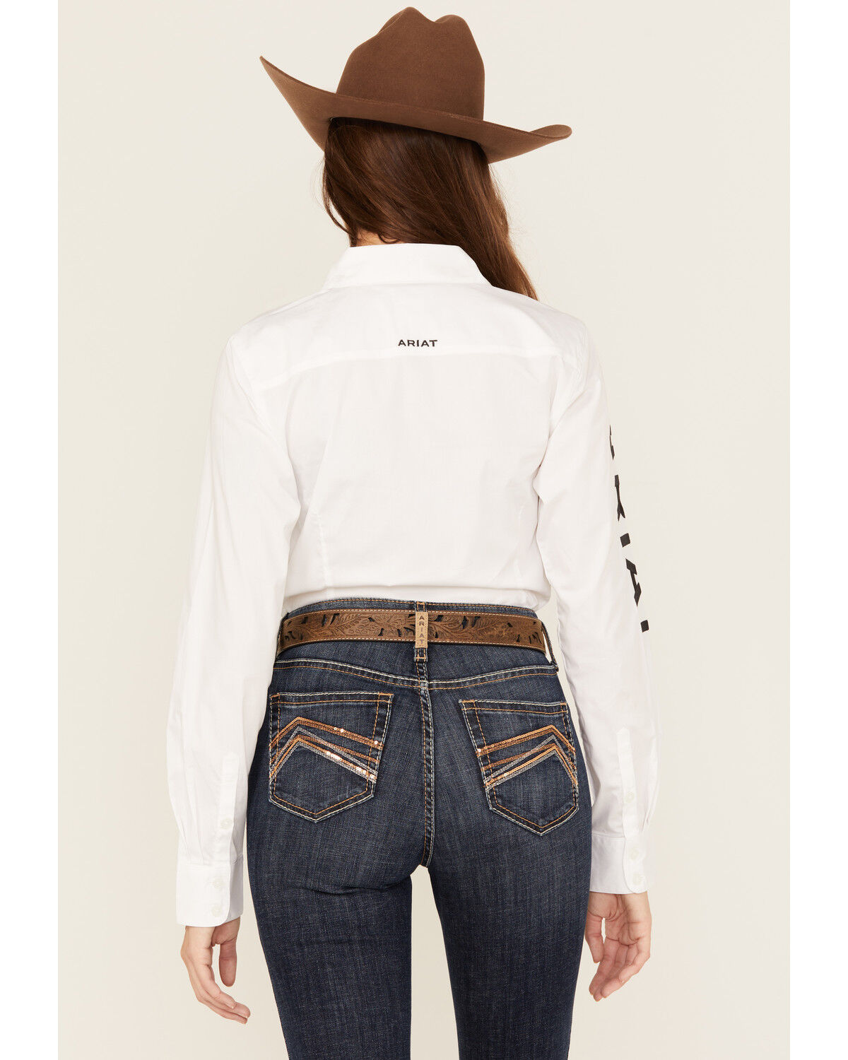 Image #4 - Ariat Women's Boot Barn Exclusive Team Kirby Long Sleeve Button-Down Stretch Western Shirt - Plus, White, hi-res