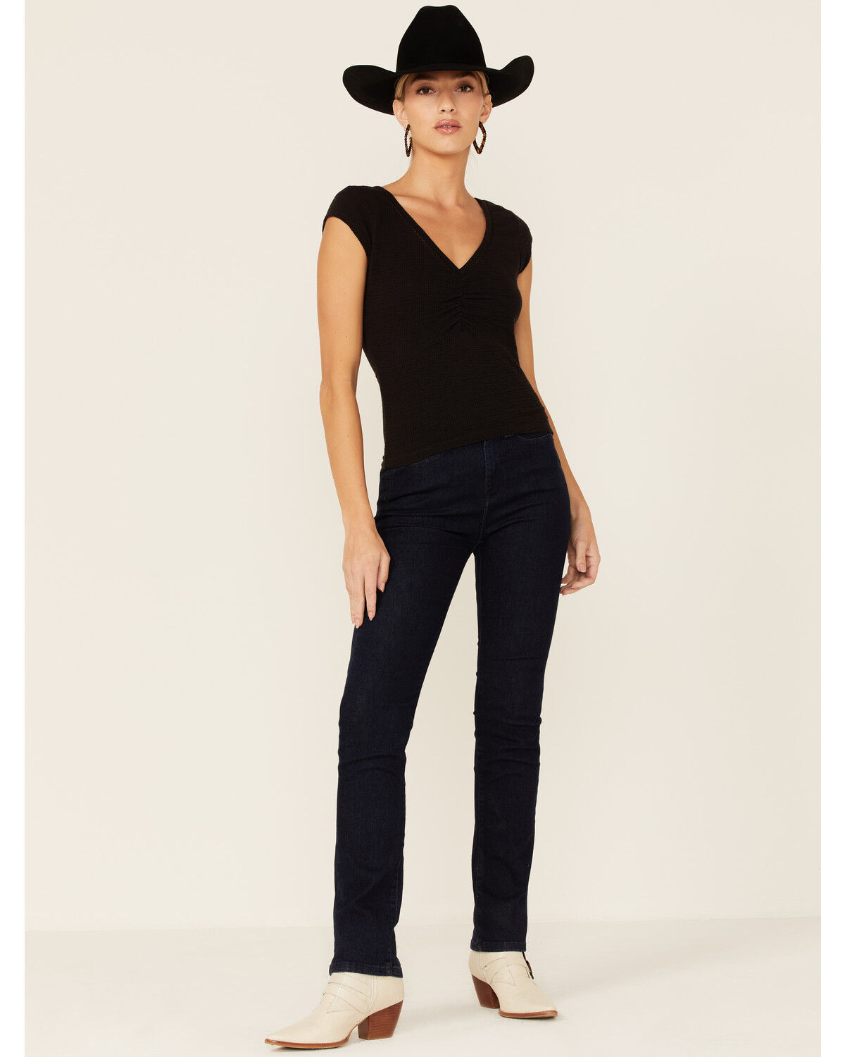 Image #1 - Lola Jeans Women's Dark Wash High Rise Straight Leg Jeans, Blue, hi-res
