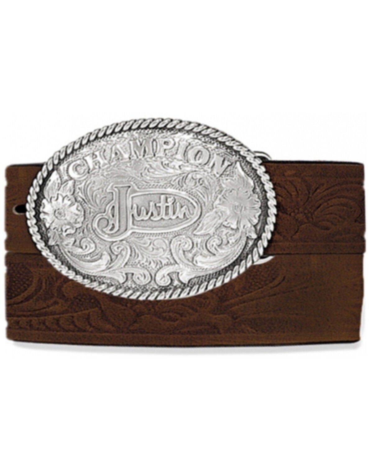 Justin Boys's Champion Brown Bark Belt, Brown, hi-res