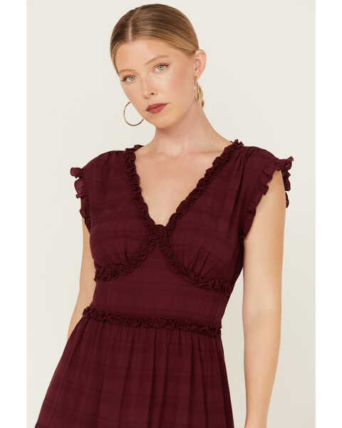 Image #2 - Shyanne Women's Ruffle Dress , Maroon, hi-res