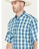 Image #2 - Ariat Men's Enzo Plaid Print Short Sleeve Button Down Western Shirt - Tall, Teal, hi-res