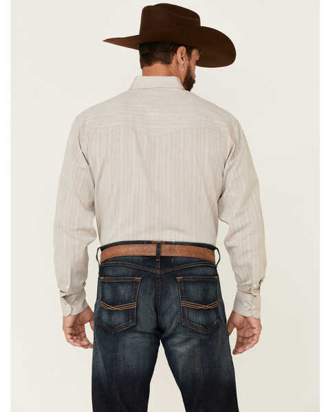 Resistol Men's Gray Sycamore Stripe Long Sleeve Button Down Western Shirt , Grey, hi-res