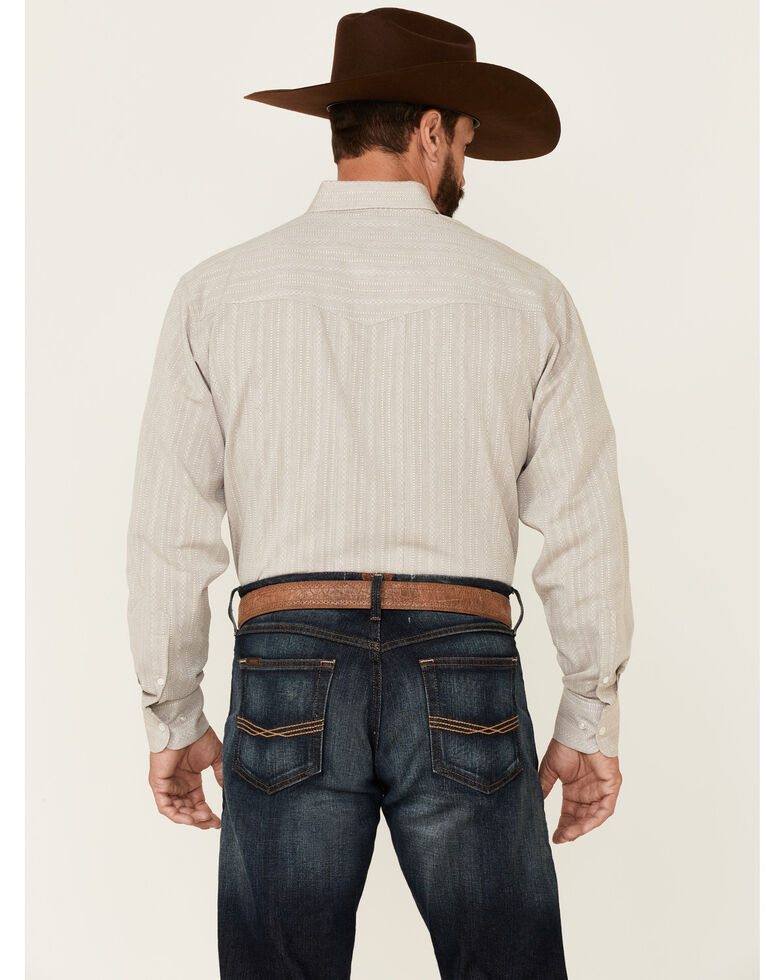 Resistol Men's Grey Sycamore Stripe Long Sleeve Button Down Western Shirt , Grey, hi-res