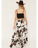 Image #3 - Wild Moss Women's Cow Print Tiered Front High Low Midi Skirt, Brown, hi-res