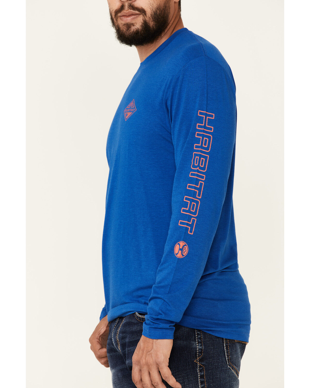 Image #3 - Hooey Men's Captain Logo Long Sleeve T-Shirt, Blue, hi-res