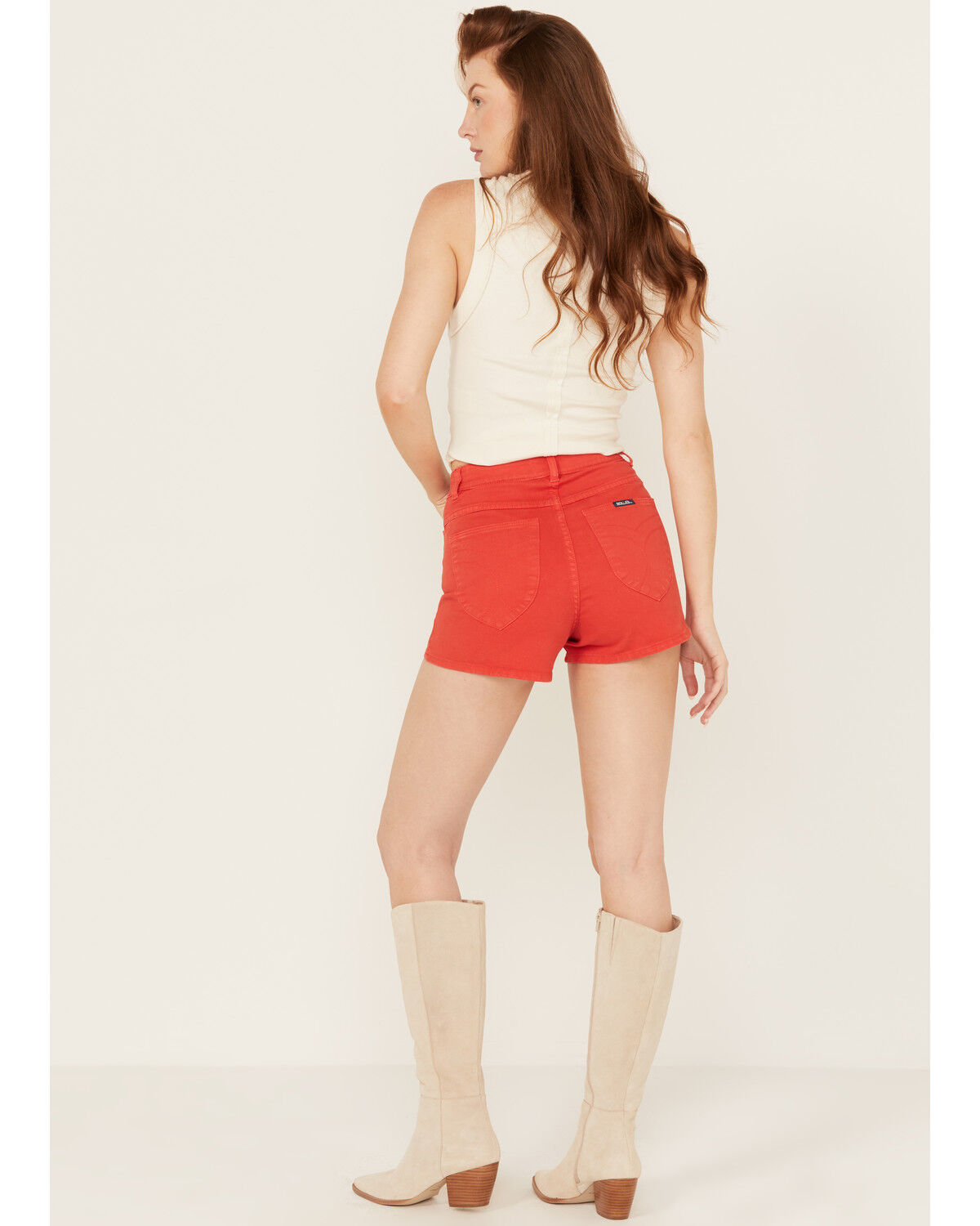 Image #3 - Rolla's Women's High Rise Duster Shorts, Red, hi-res