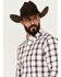 Image #2 - Cody James Men's Yeehaw Plaid Print Long Sleeve Button-Down Stretch Western Shirt , Ivory, hi-res