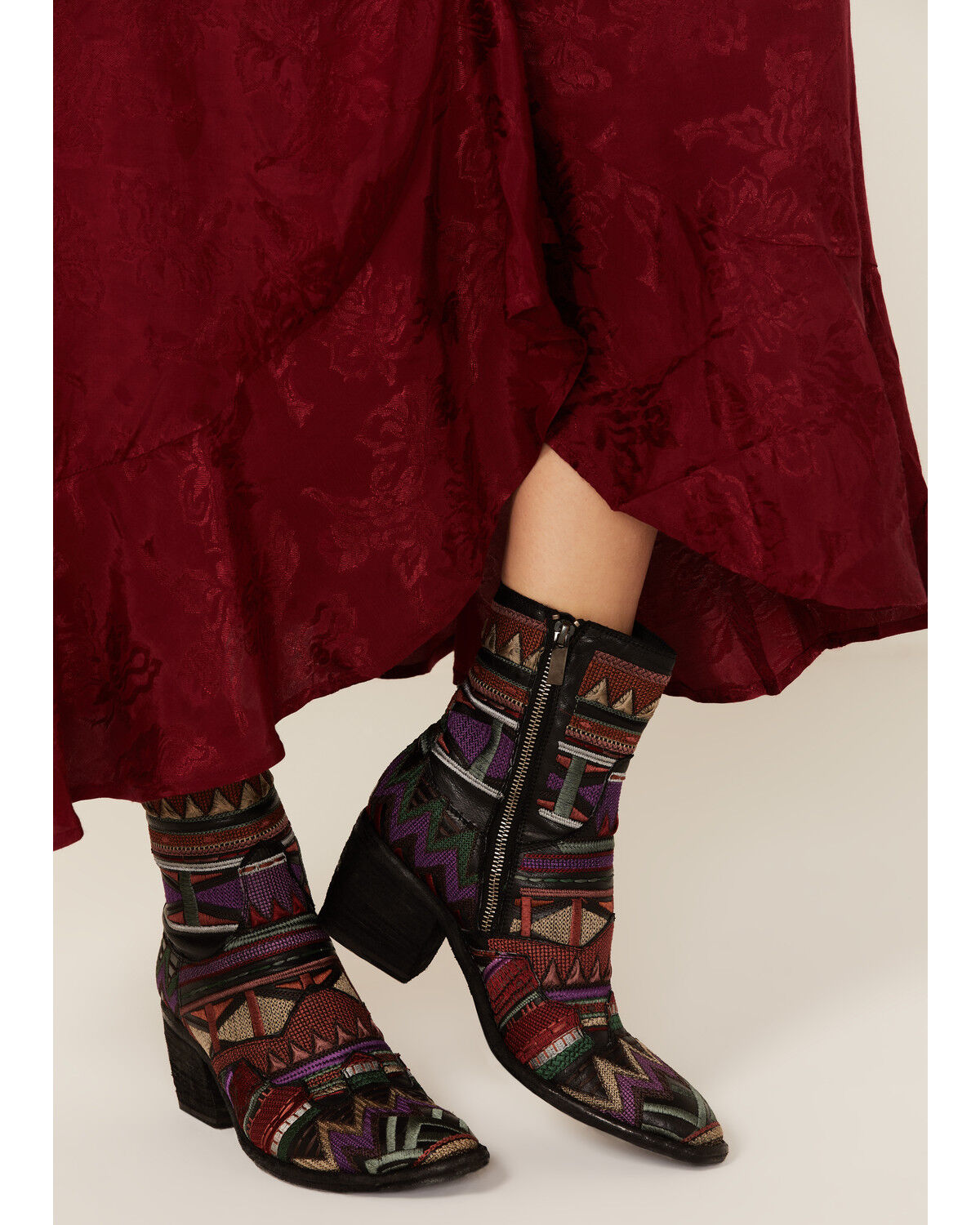 Image #1 - Marco Delli Women's Senegal Fashion Booties - Round Toe, Black, hi-res