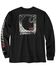 Image #1 - Carhartt Men's FR Loose Fit Long Sleeve Lightweight Diamond Plate Graphic Work T-Shirt, Black, hi-res