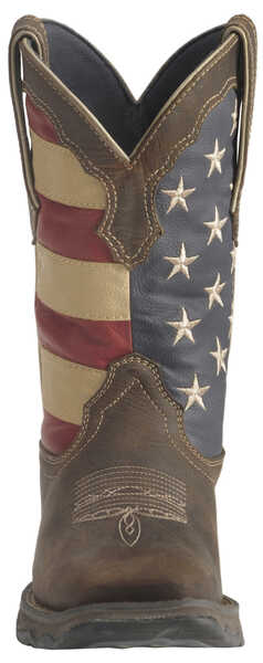 Durango Lady Rebel American Flag Cowgirl Boots - Square Toe, Brown, hi-res