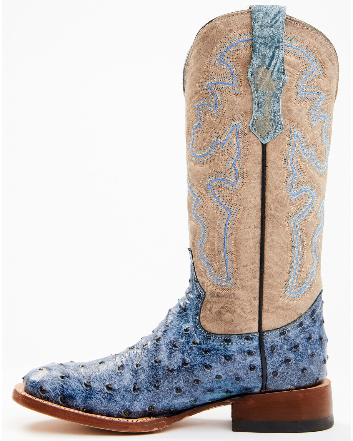 Image #3 - Tanner Mark Women's Bluebonnet Western Boots - Broad Square Toe, Blue, hi-res