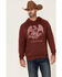 Image #1 - Stetson Men's Red Mineral Wash Distressed Eagle Graphic Hooded Sweatshirt, Blue, hi-res