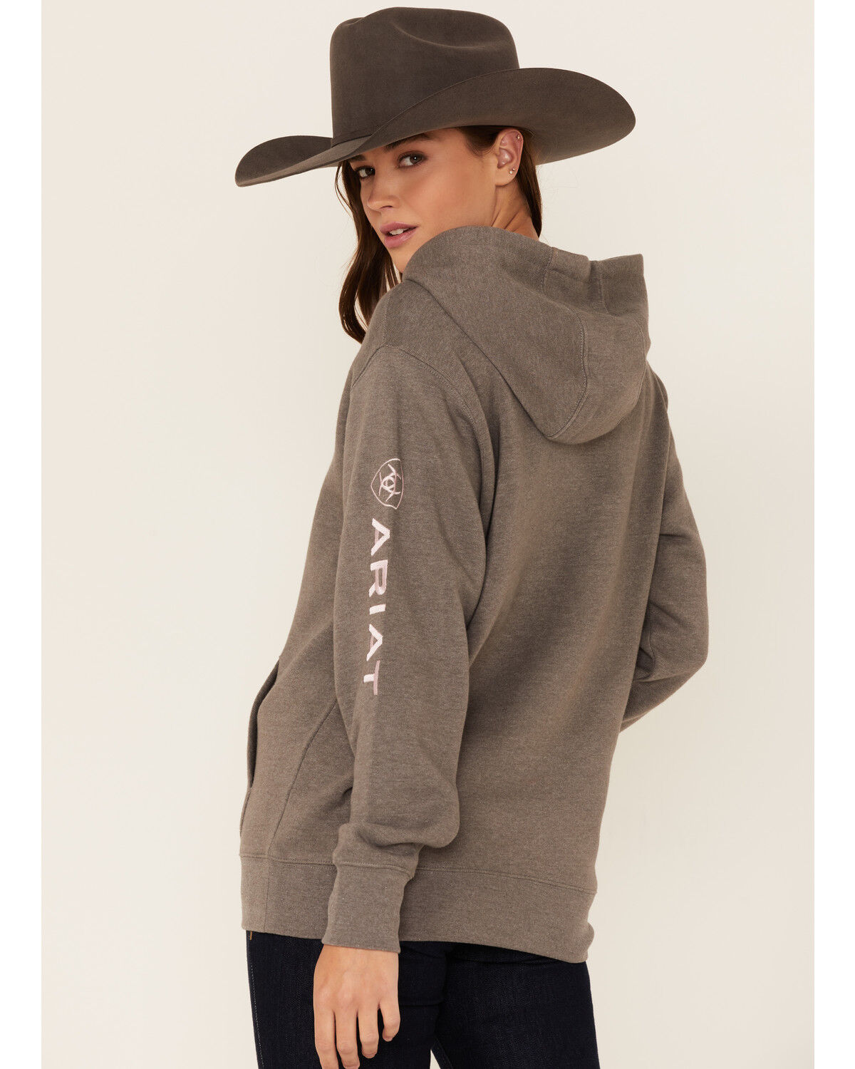 Image #3 - Ariat Women's Boot Barn Exclusive Logo Hoodie, Charcoal, hi-res