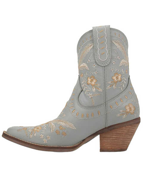 Dingo Women's Primrose Embroidered Leather Western Fashion Booties - Snip Toe , Blue, hi-res