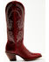 Image #2 - Idyllwind Women's Icon Embroidered Western Tall Boot - Medium Toe, Red, hi-res