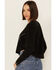 Image #4 - Youth In Revolt Women's Route 66 Seamed Long Sleeve Graphic Tee, Charcoal, hi-res