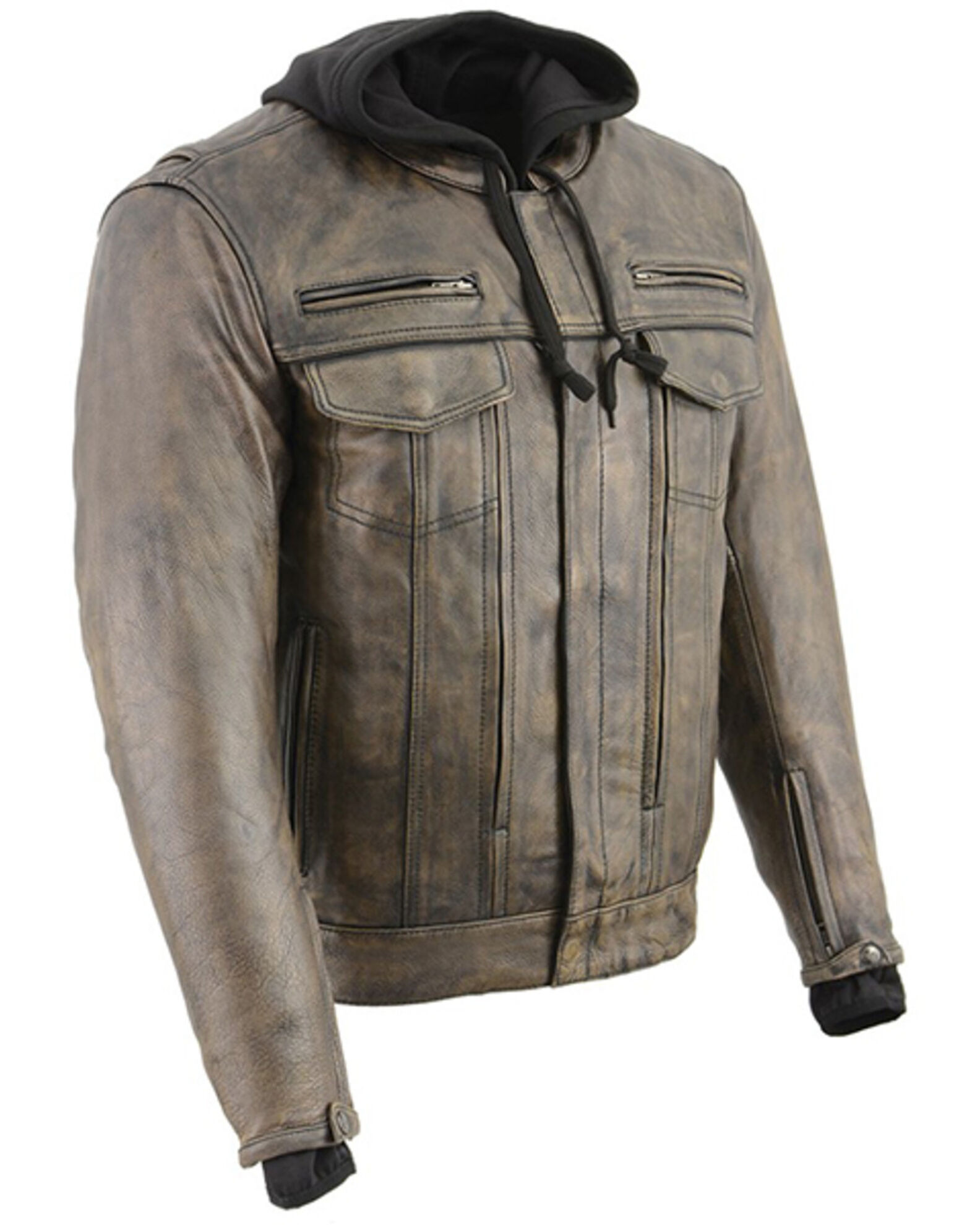 Milwaukee Leather Men s Distressed Utility Pocket Ventilated Concealed Carry Motorcycle Jacket 3X Sheplers