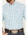 Image #3 - George Strait by Wrangler Men's Plaid Print Short Sleeve Button-Down Western Shirt, Aqua, hi-res