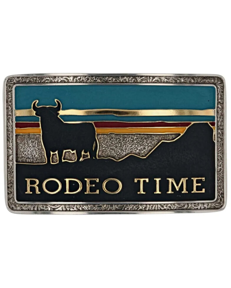 Montana Silversmiths Rodeo Time Southwestern Attitude Belt Buckle, Multi, hi-res