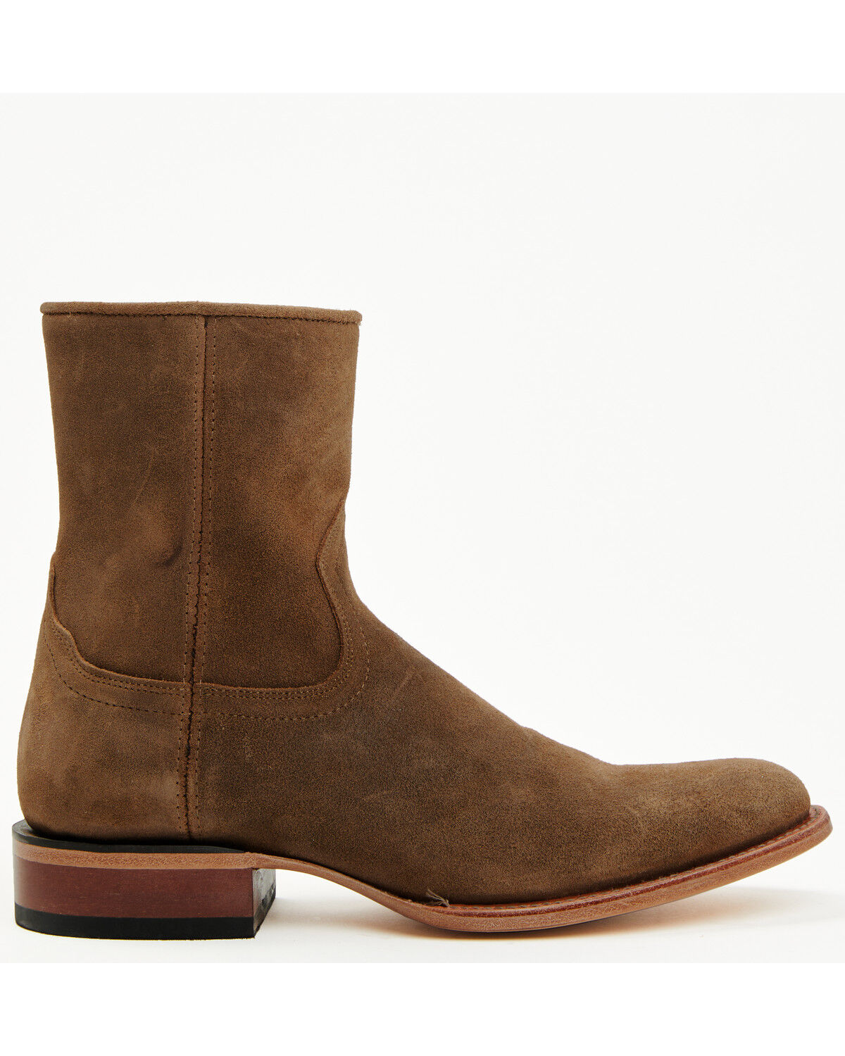 Image #2 - Moonshine Spirit Men's 8" Pancho Roughout Zipper Western Boots - Round Toe, Brown, hi-res