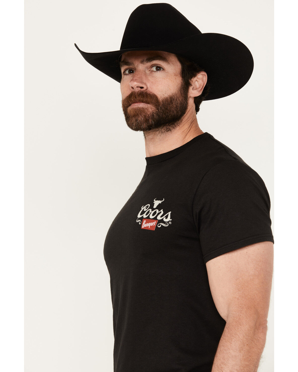 Image #2 - Coors Men's Banquet Logo Short Sleeve Graphic T-Shirt, Black, hi-res