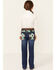 Ranch Dress'n Girls' Medium Wash Southwestern Pocket Stretch Regular Bootcut Jeans , Blue, hi-res