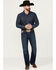 Image #1 - Cinch Men's White Label Performance Dark Relaxed Straight Stretch Denim Jeans, Indigo, hi-res