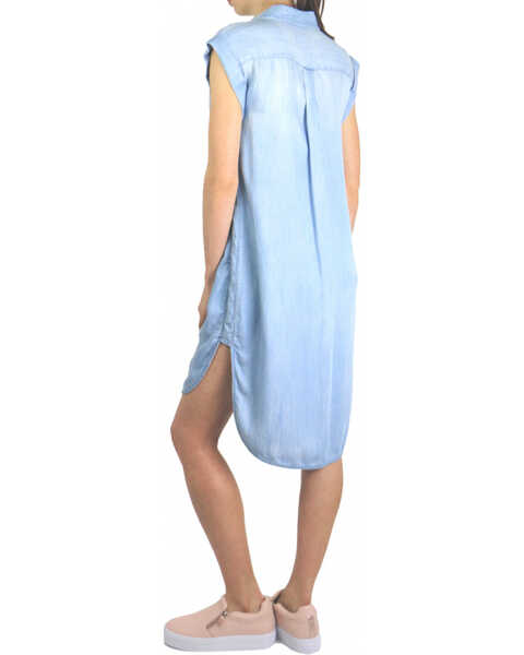Image #5 - Tractr Blu Women's Hi Low Shirt Dress , Indigo, hi-res