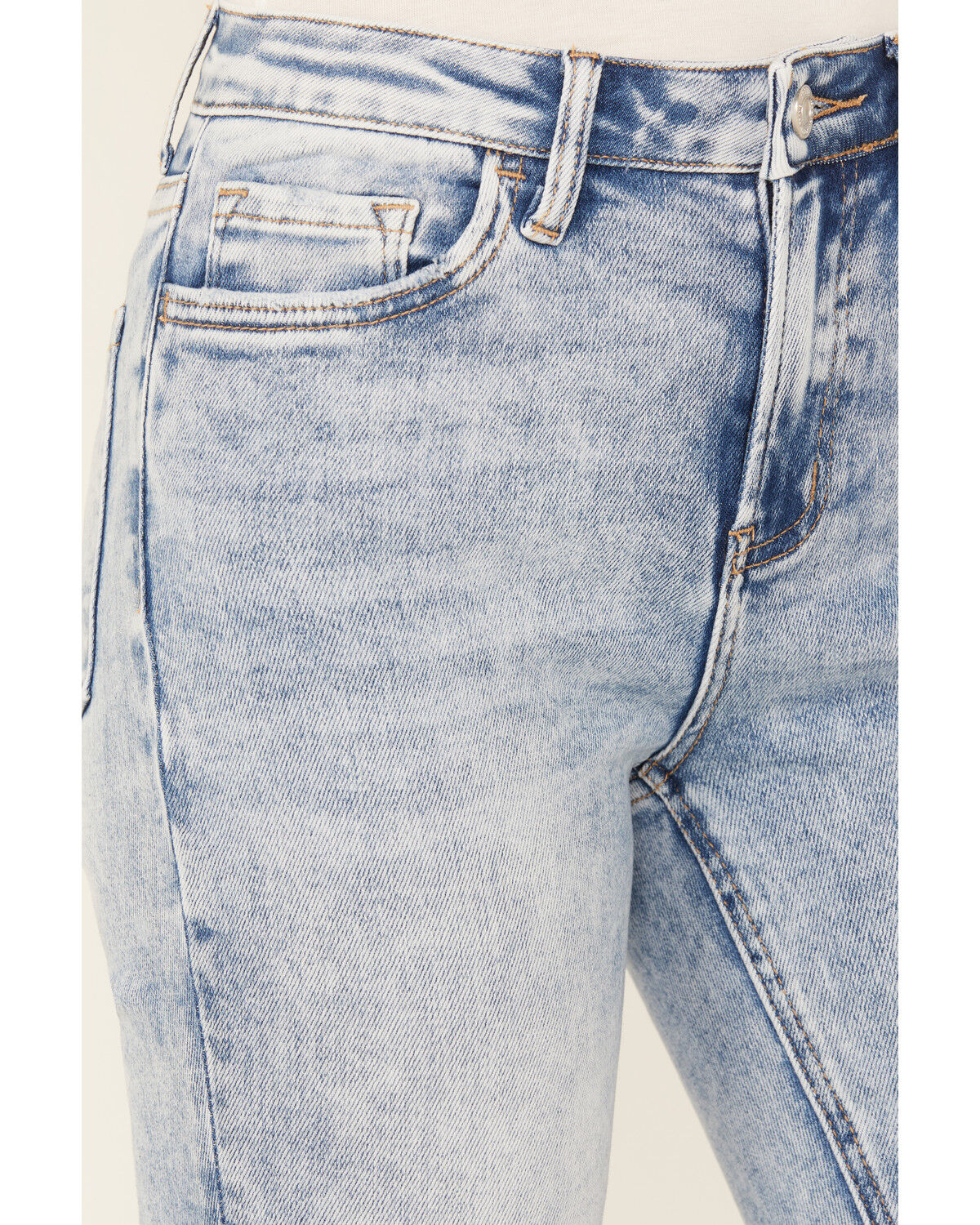 Image #2 - Vervet Women's Light Wash High Rise Faded Bootcut Jeans, Light Wash, hi-res