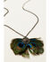 Shyanne Women's Enchanted Forest Peacock Feather Necklace, Pewter, hi-res