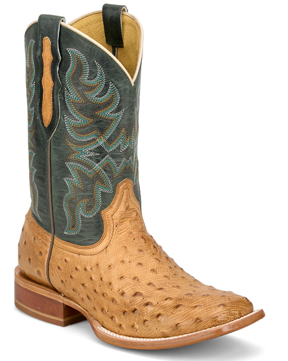 Tony Lama Men's Blaine Exotic Ostrich Western Boots - Broad Square Toe, Brown, hi-res