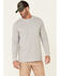 Image #1 - Hawx Men's Solid Forge Long Sleeve Work Pocket T-Shirt - Big, Light Grey, hi-res