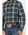 Image #3 - Cinch Men's Plaid Print Long Sleeve Button-Down Western Shirt, Teal, hi-res
