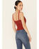 Image #4 - HYFVE Women's Ribbed Bottom Crochet Crop Cami, Rust Copper, hi-res