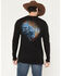 Image #1 - RANK 45&reg; Men's Serape Logo Bull Pixel Long Sleeve Graphic T-Shirt, Black, hi-res