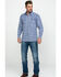 Image #6 - Cowboy Hardware Men's Traditional Plaid Print Long Sleeve Western Shirt , Navy, hi-res