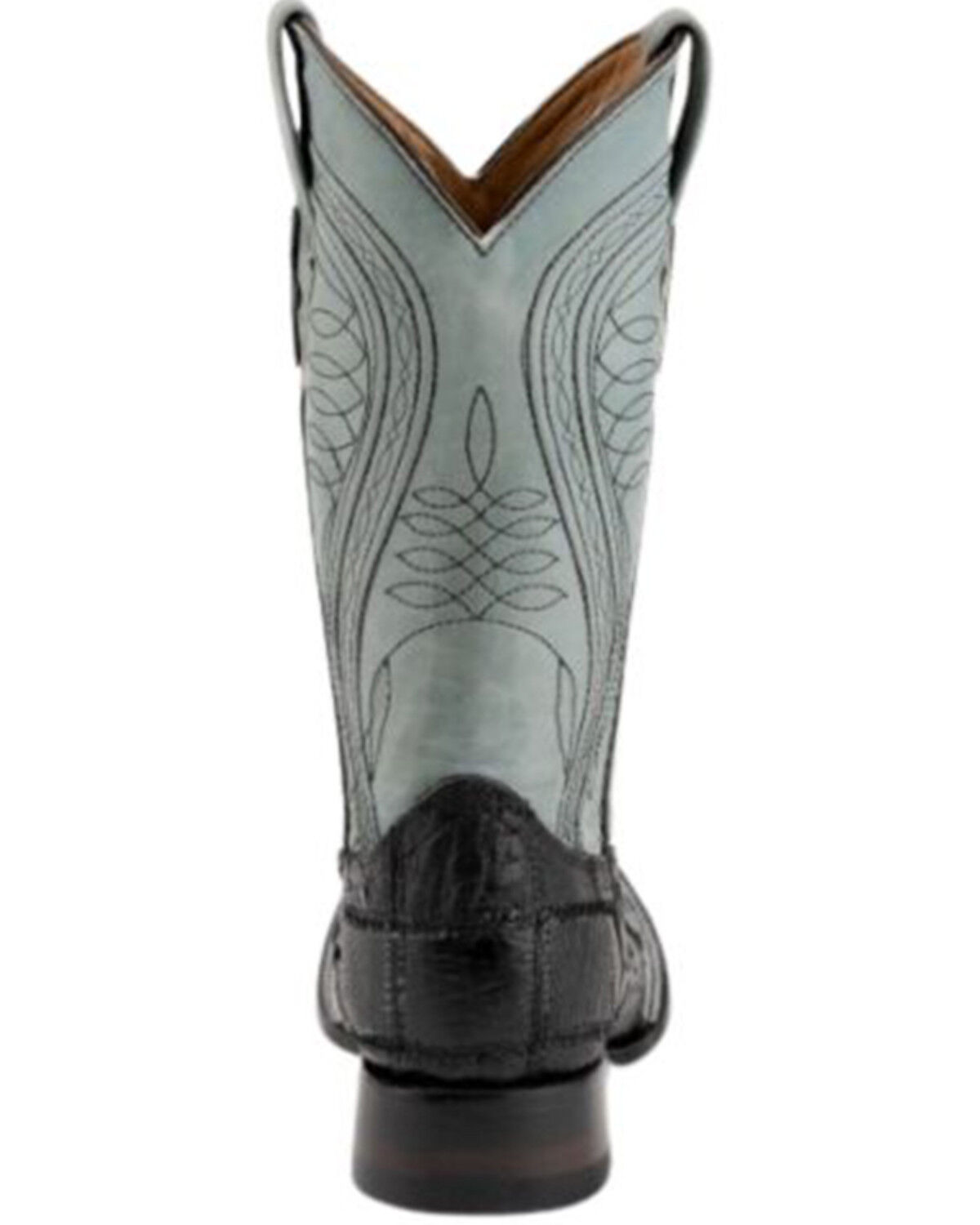 Image #5 - Ferrini Men's Ostrich Patchwork Exotic Western Boots - Broad Square Toe, Black, hi-res