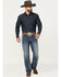 Image #1 - Cinch Men's Dark Wash Relaxed Bootcut Performance Stretch Denim Jeans, Indigo, hi-res