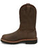 Image #3 - Justin Men's 11" Carbide Pull-On Work Boots - Soft Toe, Brown, hi-res