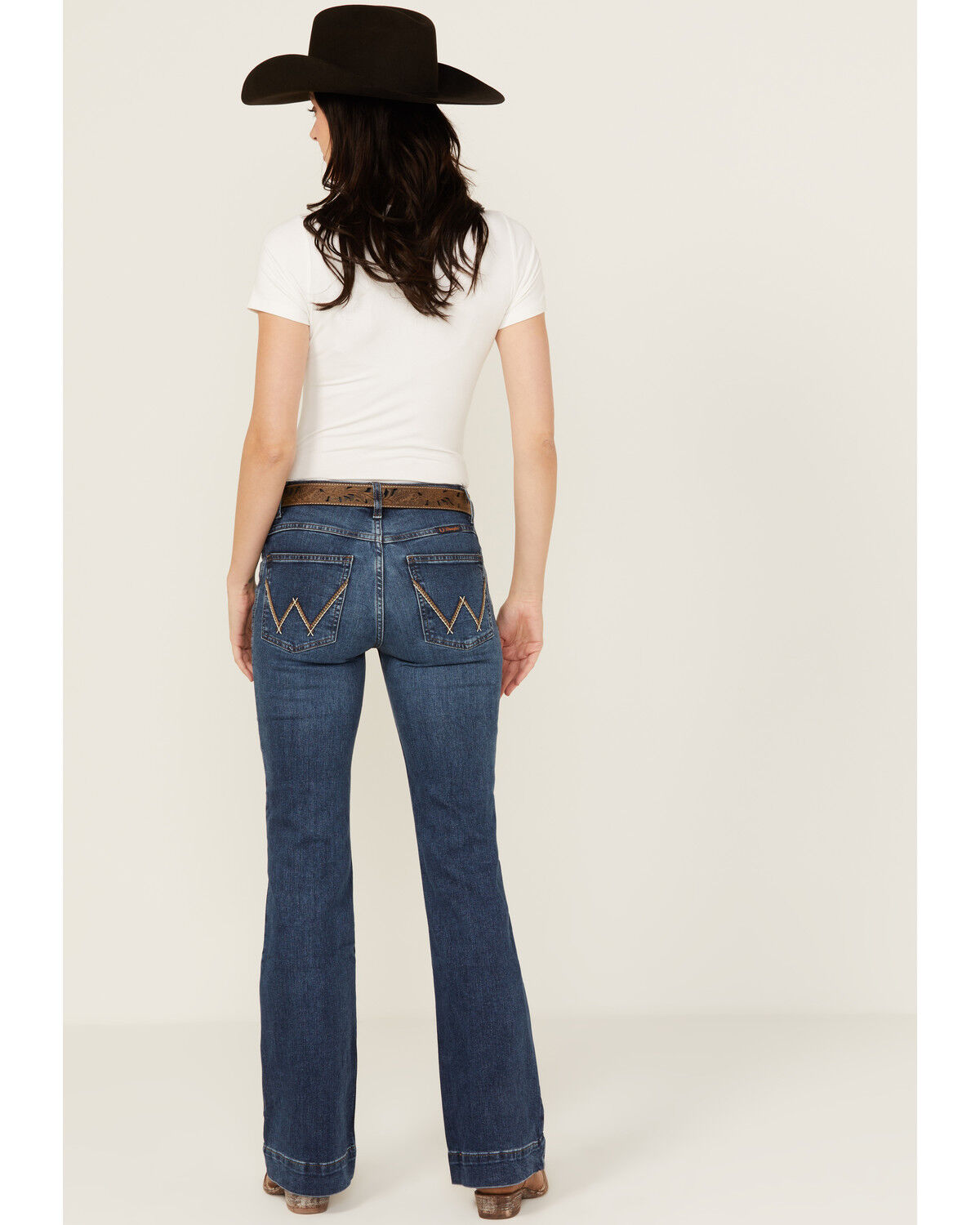 Image #3 - Wrangler Women's Parker Dark Wash Mid Rise Ultimate Riding Trouser Stretch Denim Jeans, Dark Wash, hi-res