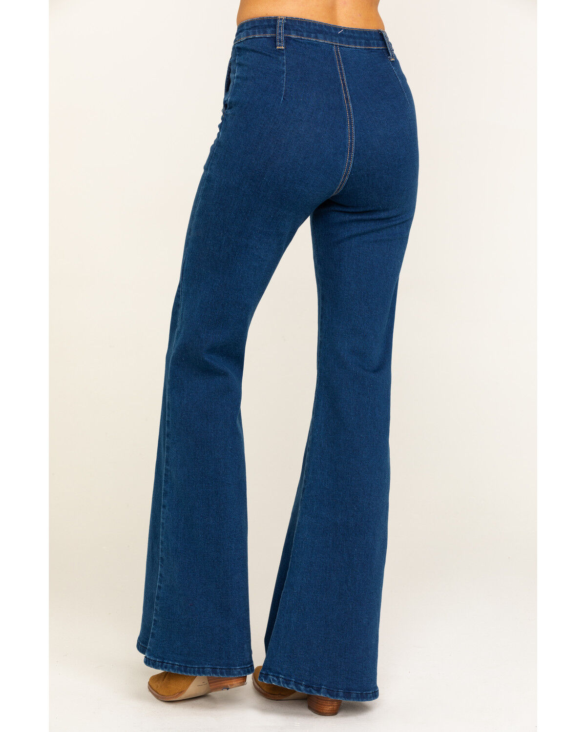 flare jeans with front seam