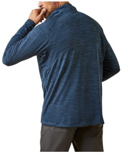 Image #2 - Ariat Men's Rebar Gridwork Baselayer 1/4 Zip Long Sleeve T-Shirt, Blue, hi-res