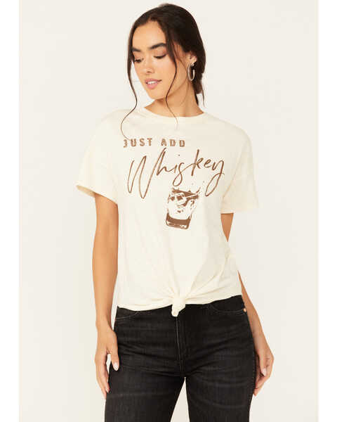 Image #1 - Shyanne Women's Just Add Whiskey Graphic Short Sleeve Tee, Cream, hi-res