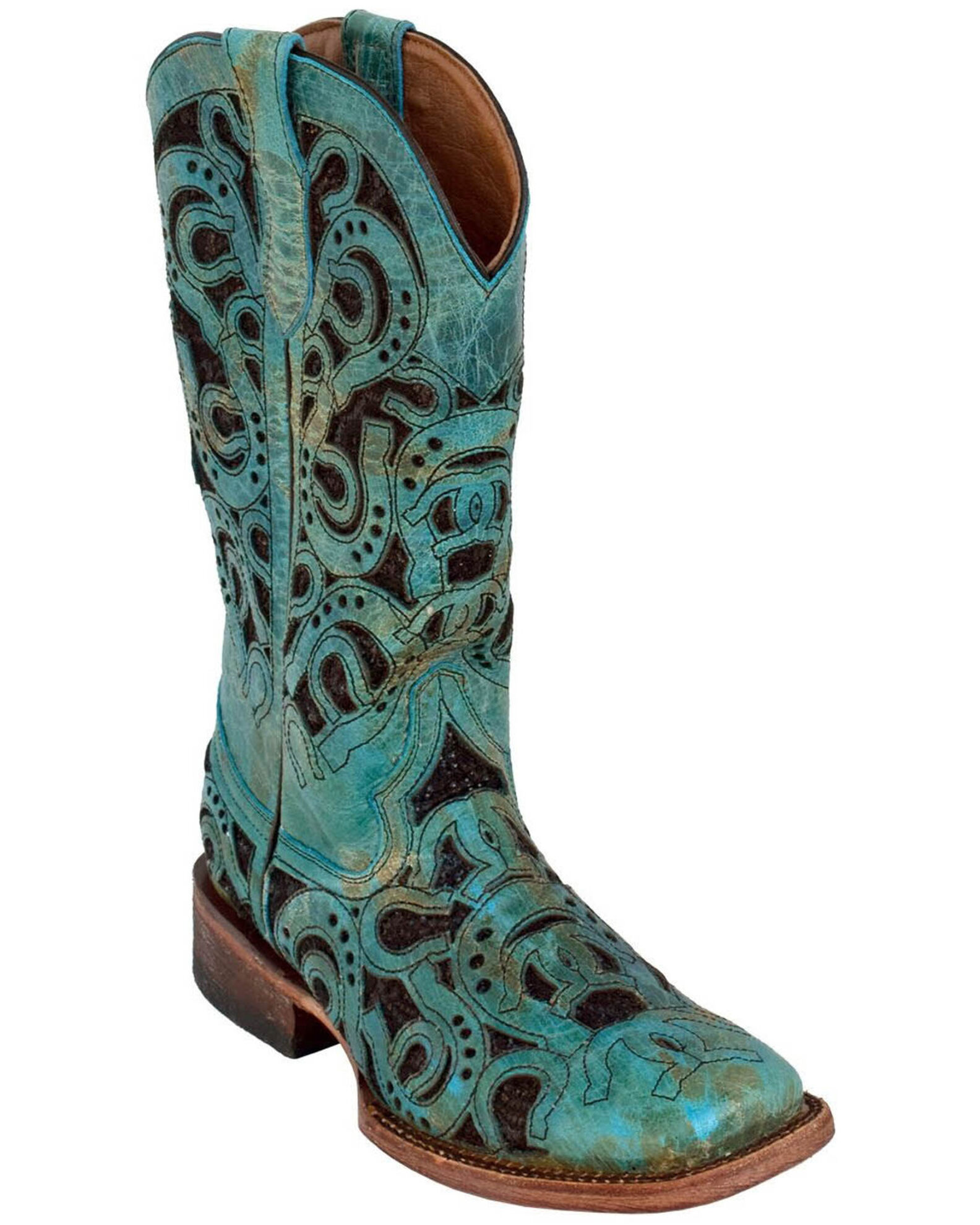 Turquoise square toe cowgirl boots new arrivals