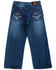 Cowboy Hardware Toddler Boys' Embroidered Cowboy Horse Medium Wash Straight Jeans, Blue, hi-res
