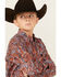 Image #2 - Cinch Boys' Paisley Print Long Sleeve Button-Down Western Shirt, Orange, hi-res