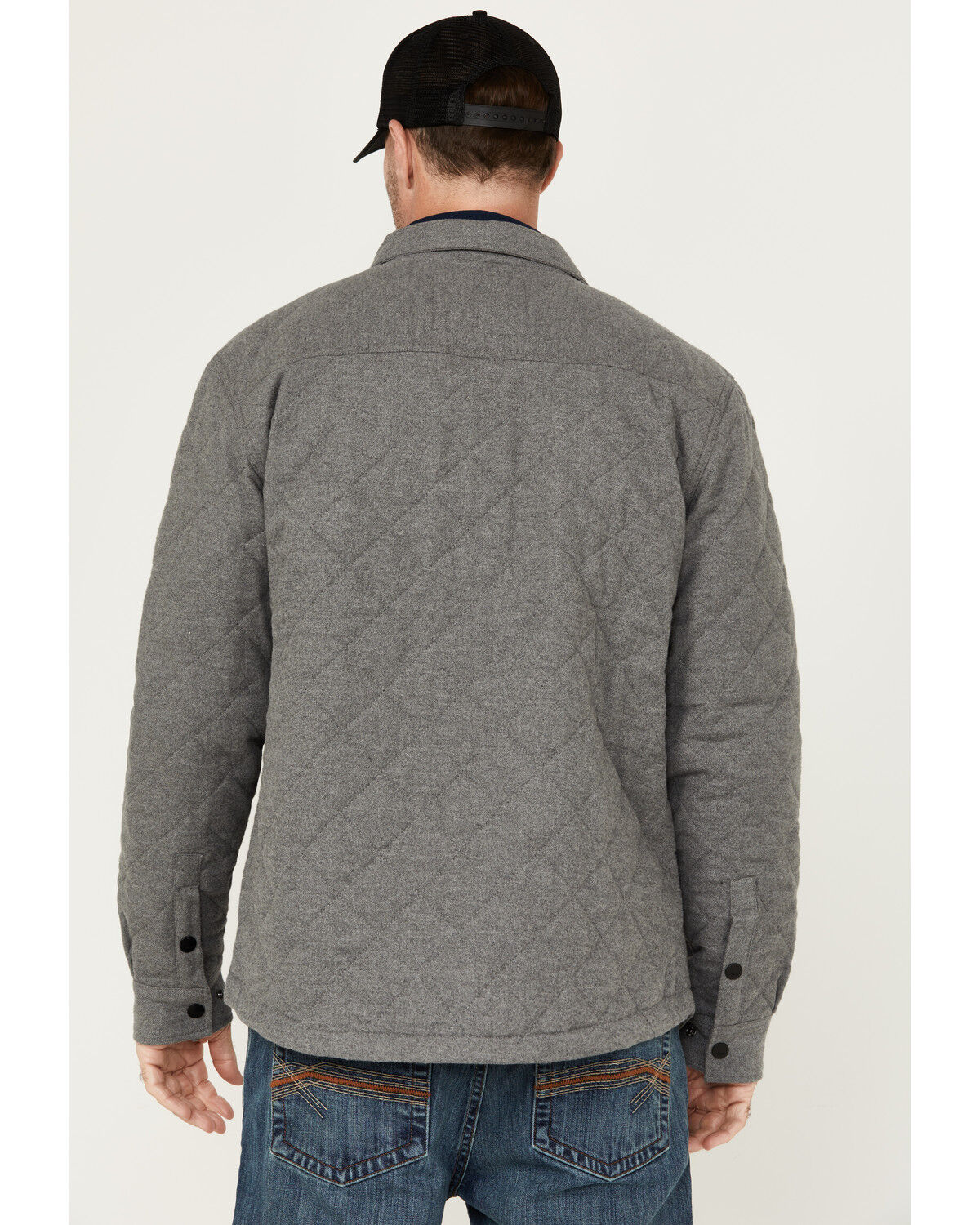 Image #4 - Hawx Men's Quilted Flannel Shirt Jacket, Charcoal, hi-res