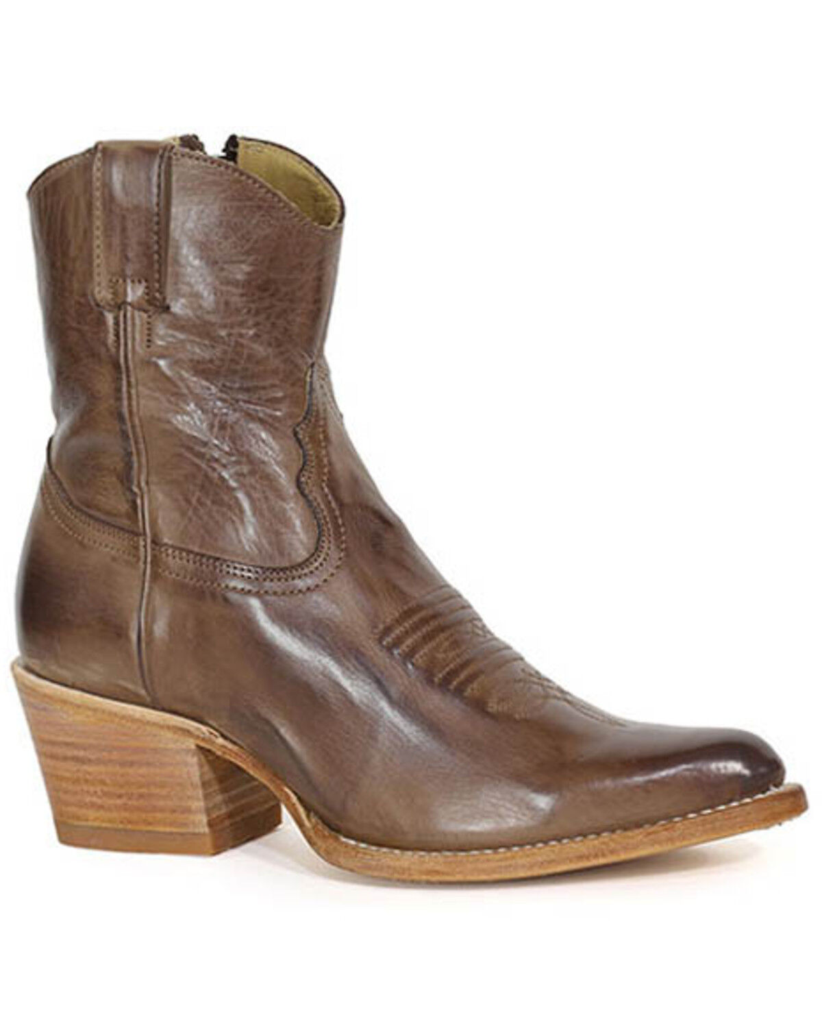 Image #1 - Stetson Women's Piper Western Booties - Round Toe, Brown, hi-res
